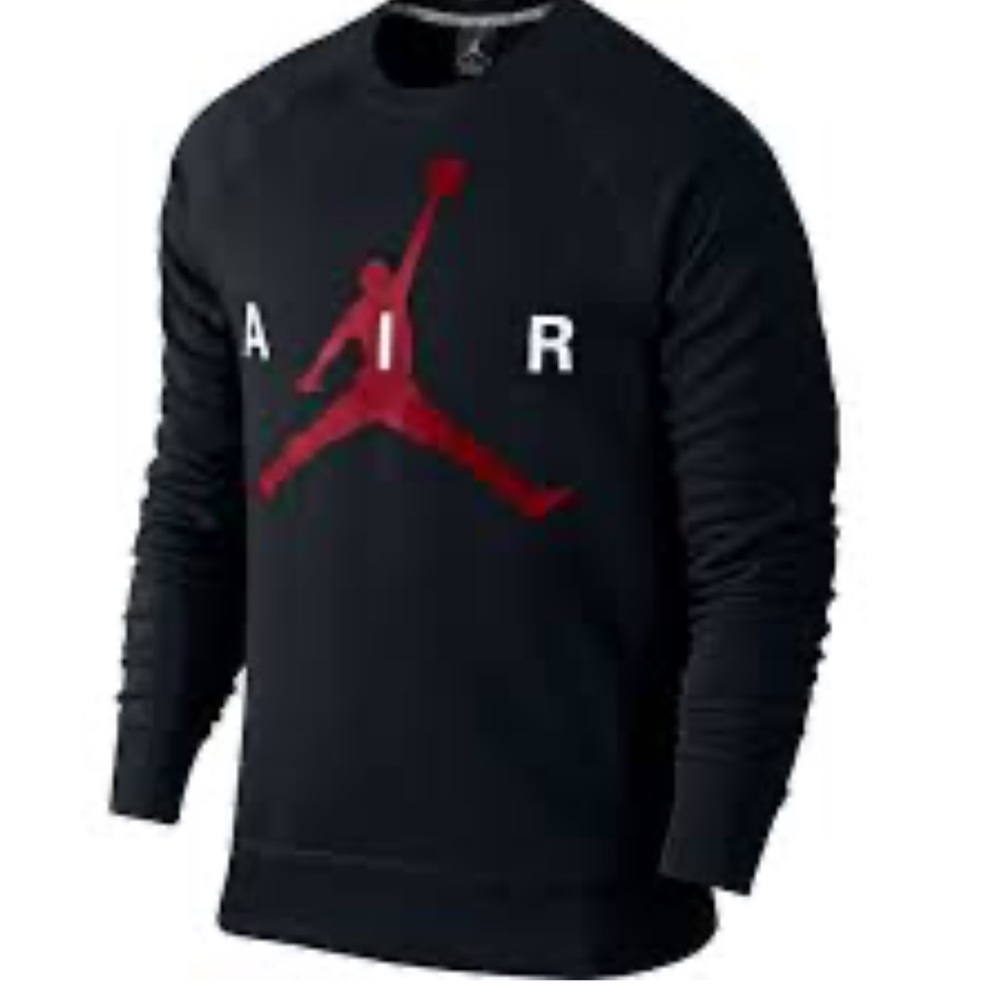 Michael Jordan Mens Cotton Pullover Sweatshirt in Black/Red New With Tags